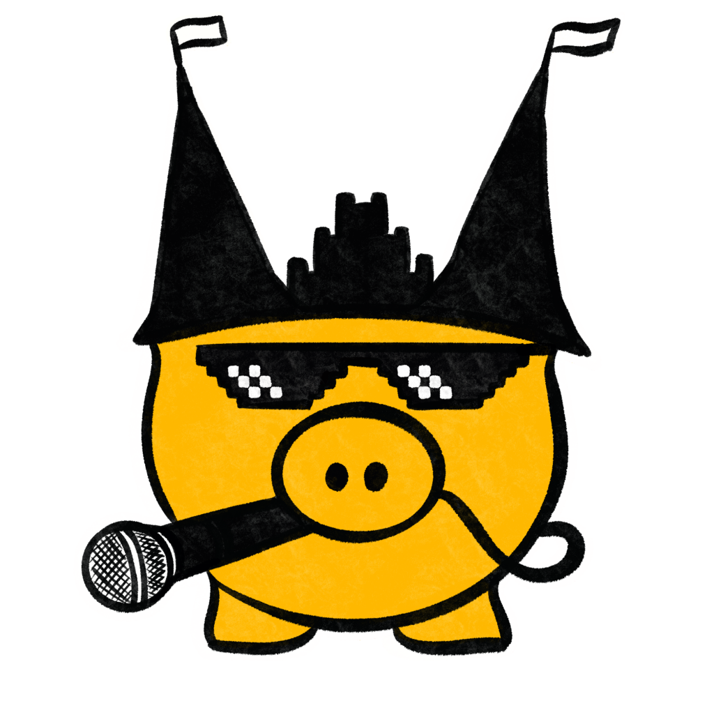 Das Maskottchen der Kunst Gegen Bares Lübeck ist das Holstentorschweinchen. Es ist ein gelbes Sparschwein, das auf den Ohren die beiden Türme des Holstentores trägt. Im Maul hält es ein Mikrofon. Für die nötige Coolness sorgt eine digitale Sonnenbrille.